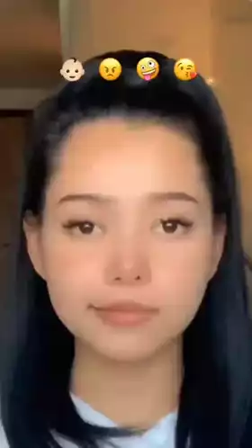 Woman's Funny Emoji Face Reactions