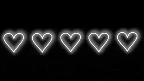 Gio Black And White Glowing Hearts
