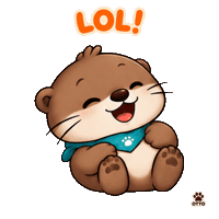 Happy Thinking Of You Sticker by Otto the Otter by GleeSpace