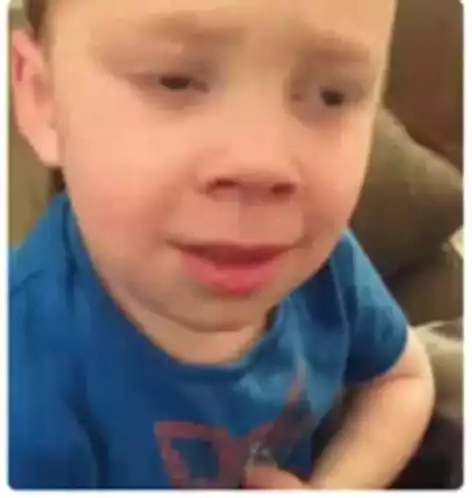 Boy's Awkward Funny Face Reaction