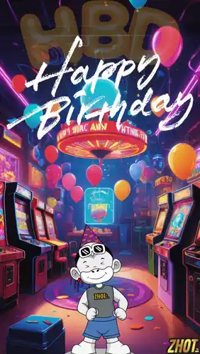 Happy Birthday Arcade Monkey Dance