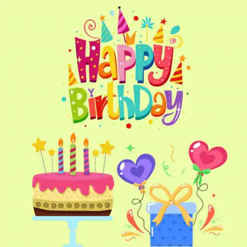 Happy Birthday Celebration with Cake and Gifts