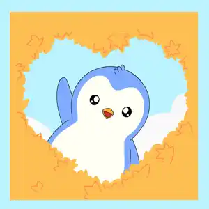 Cute Penguin Says Hello with a Butterfly