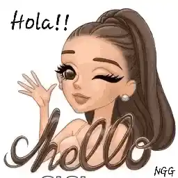 Hola Hello - Waving Cartoon Girl