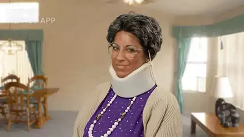 Hola Saludo: Woman in Neck Brace