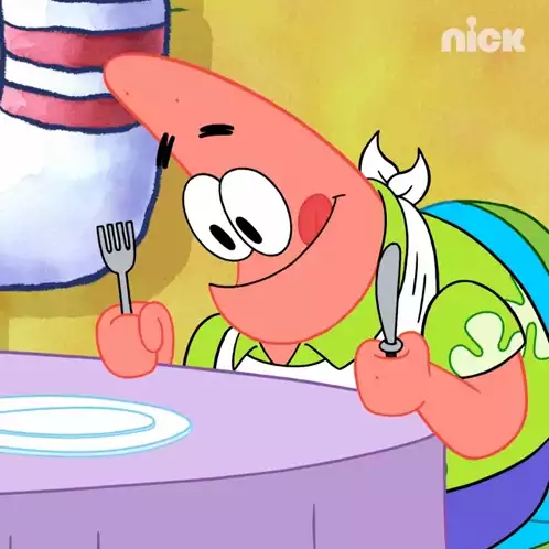 Hungry Patrick Star Licks Plate