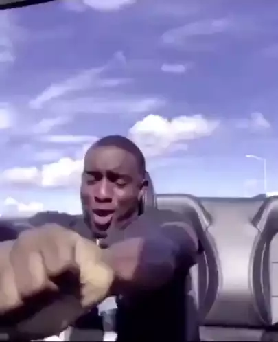Man's Hype Dance in Car