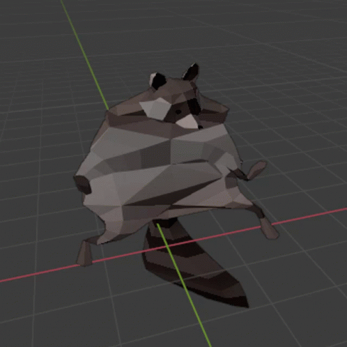 Low-Poly Raccoon Dancing and Twerking Animation