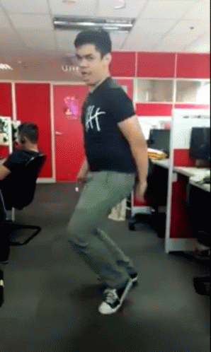 Man's Funny Office Twerk Dance