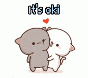Cute Cartoon Cats Hugging: It's Ok
