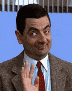 Mr Bean Makes a Funny Face and Waves