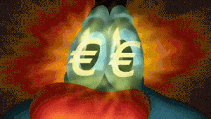 Funny Animated Cartoon with Euro Eyes