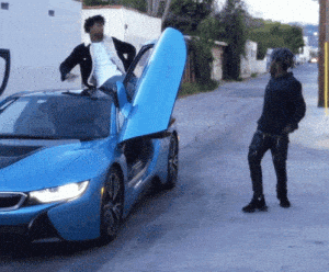 Playboi Carti & Lil Uzi Vert with Blue BMW i8