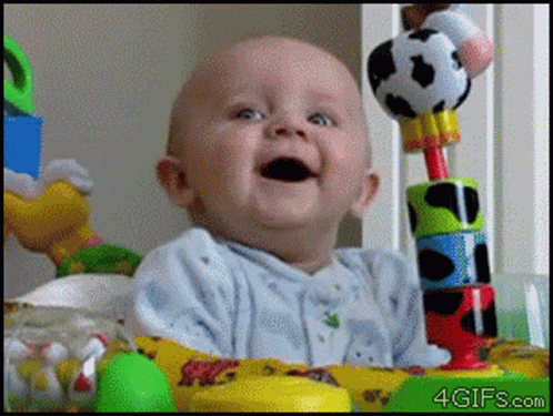 Funny Baby Gets Scared and Surprised