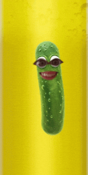 Funny Pickle with Kissable Lips