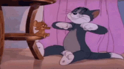 Tom and Jerry share a happy moment