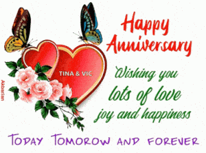 Happy Anniversary Greeting Card for Tina & Vic