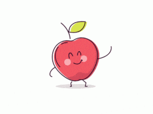 Cute Apple Waving Hello