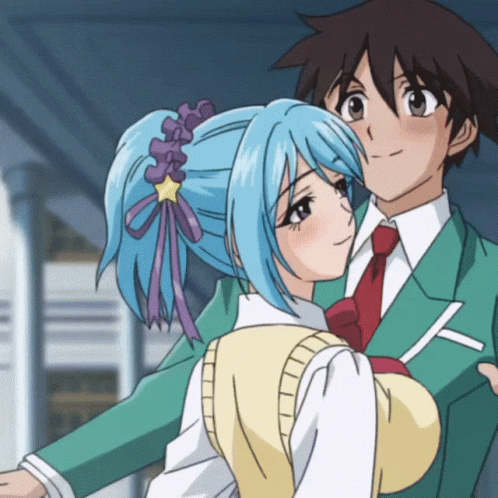 Happy Anime Cuddle Hug