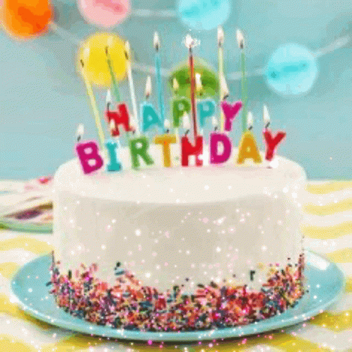 Happy Birthday Cake with Candles
