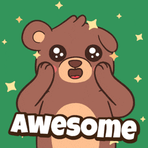 Awesome Excited Cartoon Bear