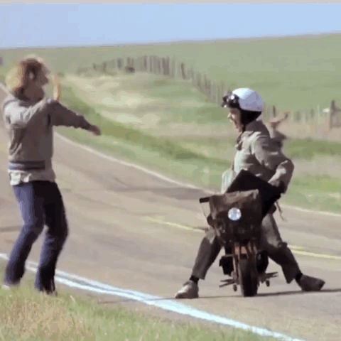 Dumb and Dumber: Lloyd and Harry on the Mini-Bike