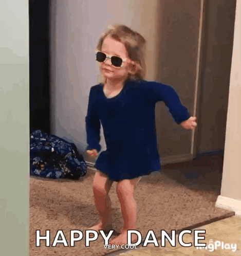 Claire's Happy Dance with Sunglasses