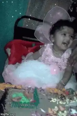 Baby Crying at Her First Birthday Party
