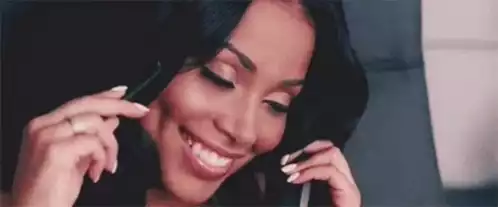 Happy Mood: Smiling Woman on Phone