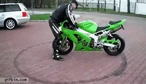Funny Motorcycle Stunt Burnout