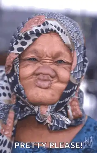 Old Lady Making Funny Face
