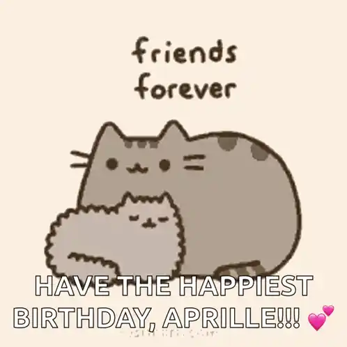 Pusheen Friends Forever: Happy Birthday Aprille!