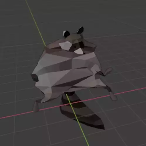 Low-Poly Raccoon Dancing and Twerking Animation