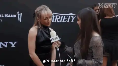 Sabrina Carpenter's Funny 'Girl What The Hell' Reaction