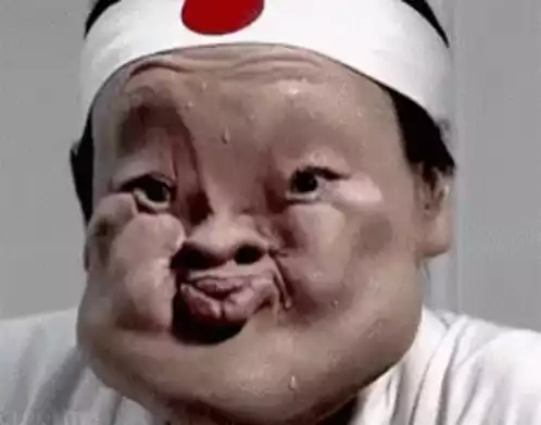 Man Making Funny Face and Sweating