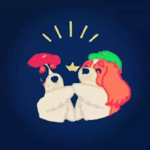 Cute Cartoon Dogs with Mushroom and Crown