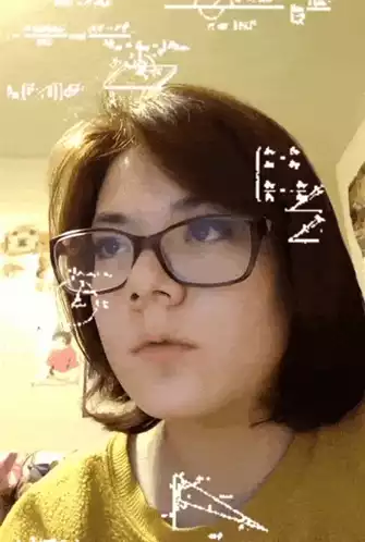 Math Equations on Girl's Face