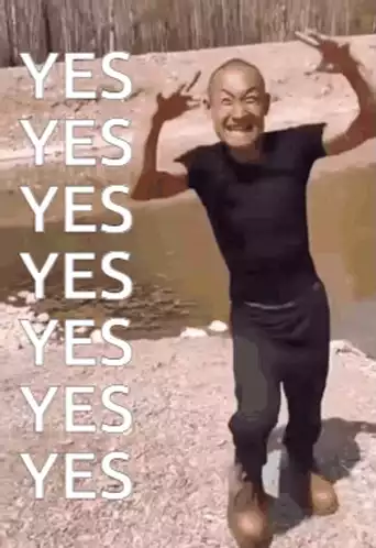 Chinese Man Funny Yes Dance