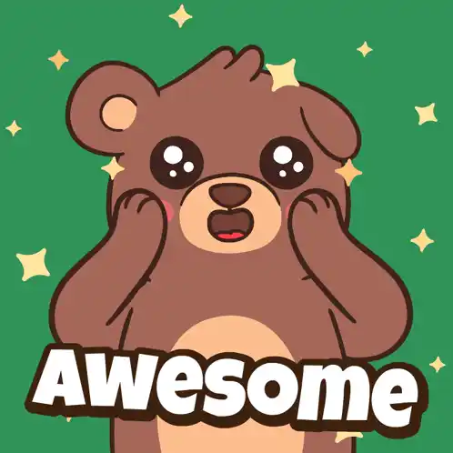 Awesome Excited Cartoon Bear